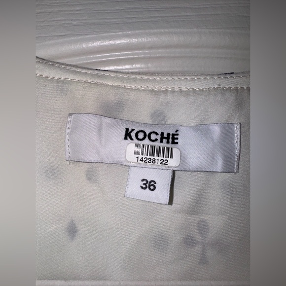NWOT Koché Paris White Polka Dot Ruffle Small Blouse - Picture 6 of 11